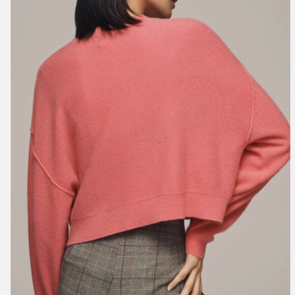 NWT Anthropologie Pilcro The Alani Cashmere Sweater Pullover Paris PINK XS - Picture 2 of 16
